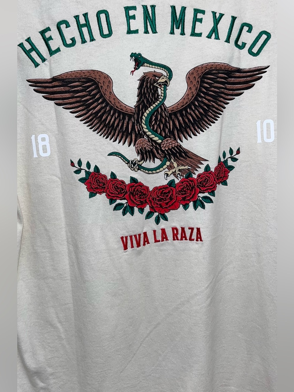 Men's Cream Graphic Hecho en Mexico T-Shirt with Eagle Emblem